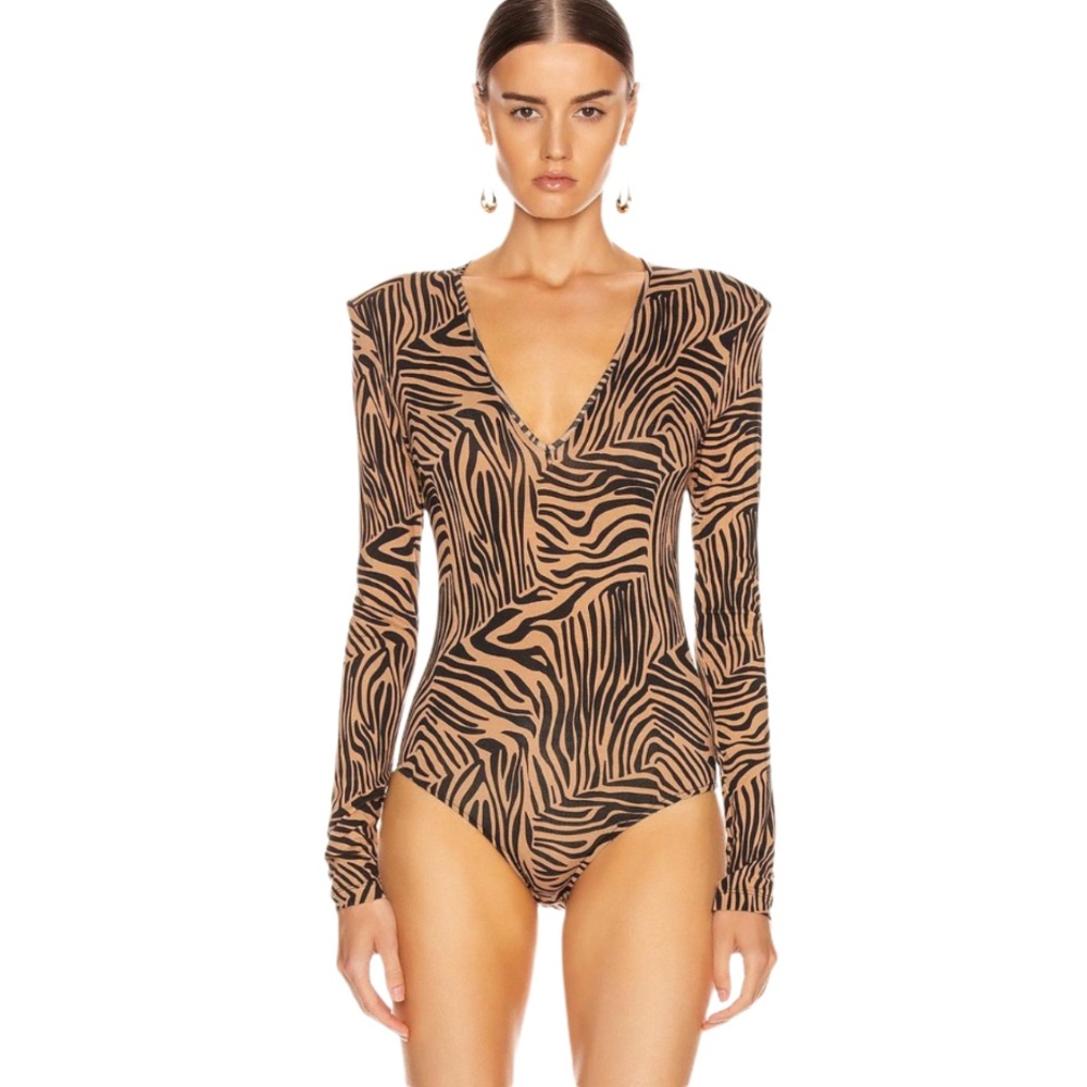 The Andamane Animal Print Tan Bodysuit